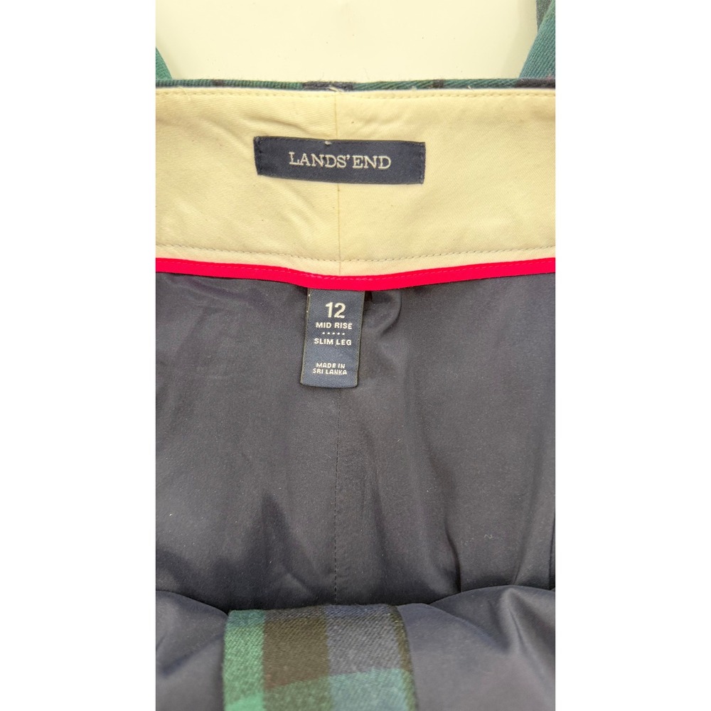 Dark Academia Preppy Black Watch Plaid Pants 12 Wool Blend Tailored Office Wear - Picture 4 of 5